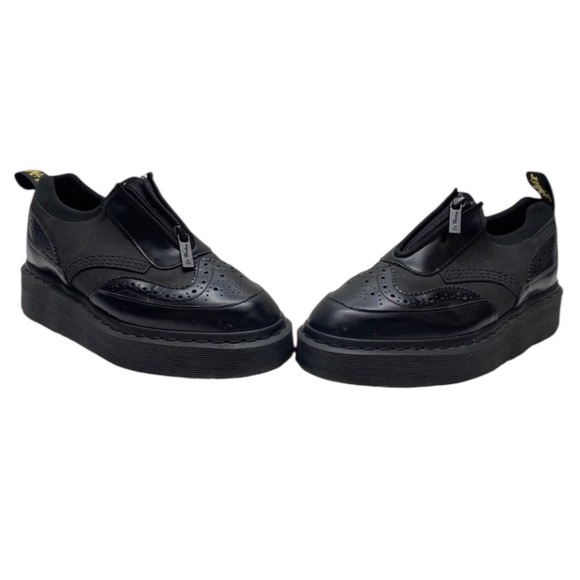 Dr. Martens Shoes - Dr Martens Women's Resnik Black Leather Celia Quad Platform Oxford Shoes Size 6